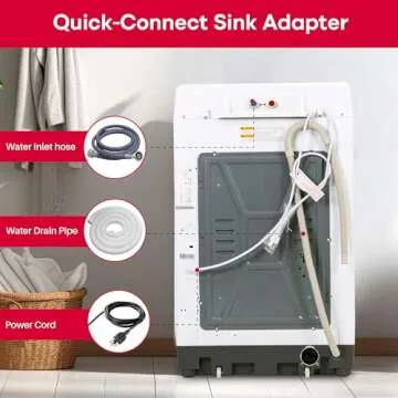 HAMILTON BEACH HBPW3O2AMZ RCA RPW302 Portable Washing Machine, 3.0, White, 3 cu ft