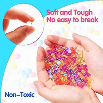 YIQUDUO 120,000 Pcs Colorful Water Beads Non Toxic, Rainbow Mix Jelly Water Gel Beads for Vases Fill...