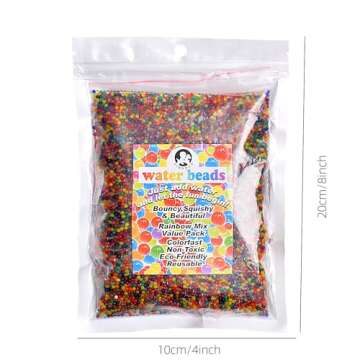 YIQUDUO 120,000 Pcs Colorful Water Beads Non Toxic, Rainbow Mix Jelly Water Gel Beads for Vases Filler,Plants, Wedding and Home Decoration