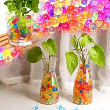 YIQUDUO 120,000 Pcs Colorful Water Beads Non Toxic, Rainbow Mix Jelly Water Gel Beads for Vases Filler,Plants, Wedding and Home Decoration