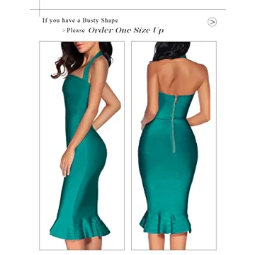 houstil Women's Bandage Halter Fishtail Dress for Parties