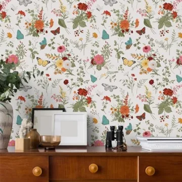 VEELIKE Floral Wallpaper Easy Peel and Stick for Any Room