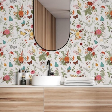 VEELIKE Floral Wallpaper Easy Peel and Stick for Any Room