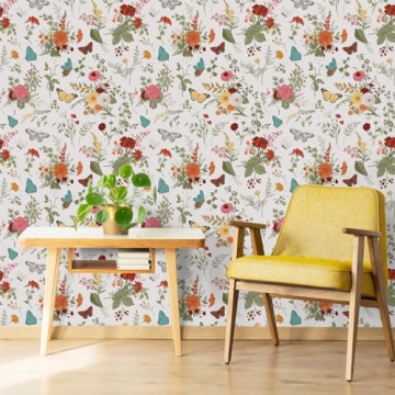 VEELIKE Floral Wallpaper Easy Peel and Stick for Any Room