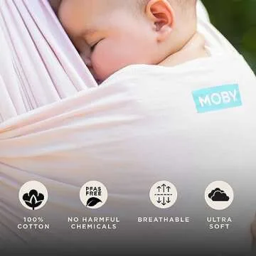 Moby Wrap Baby Carrier | Classic | Baby Wrap Carrier for Newborns & Infants | #1 Baby Wrap | Baby Gift | Keep Baby Safe & Secure | Adjustable for All Body Types | Perfect for Mom & Dad | Rose Quartz