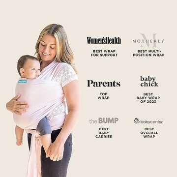 Moby Wrap Baby Carrier | Classic | Baby Wrap Carrier for Newborns & Infants | #1 Baby Wrap | Baby Gift | Keep Baby Safe & Secure | Adjustable for All Body Types | Perfect for Mom & Dad | Rose Quartz