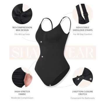 FeelinGirl Shapewear Bodysuit Sculpting Tummy Control Body Shaper for Women Seamless Plus Size Butt Lifting Shaper