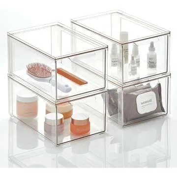 Bathroom Storage Organizer Bin with Pull Out Drawer