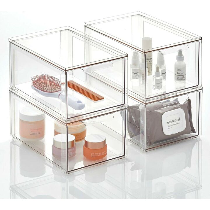 Bathroom Storage Organizer Bin with Pull Out Drawer