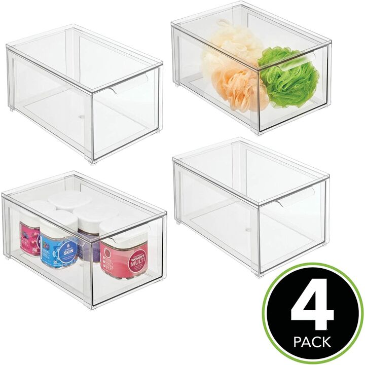 Bathroom Storage Organizer Bin with Pull Out Drawer