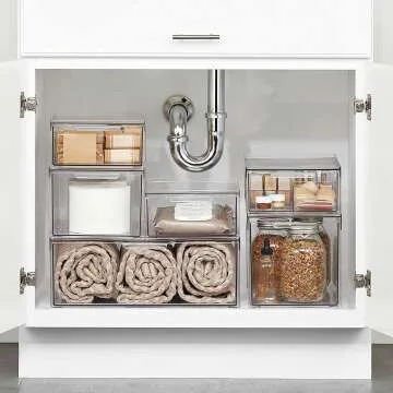 Bathroom Storage Organizer Bin with Pull Out Drawer