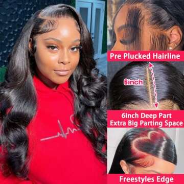 PUNUBO 13x6 HD Lace Front Wigs Body Wave 20 Inch Pre Plucked Bleached Knots