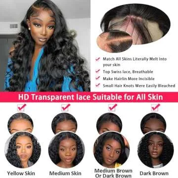 PUNUBO 13x6 HD Lace Front Wig Natural Look Comfort