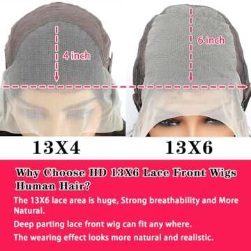 PUNUBO 13x6 HD Lace Front Wig Natural Look Comfort