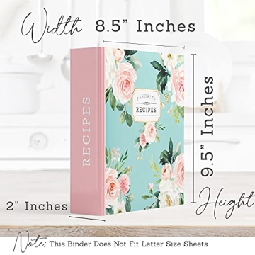 Elegant Recipe Binder Organizer with Beautiful Floral Design