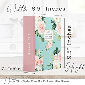 Elegant Recipe Binder Organizer with Beautiful Floral Design