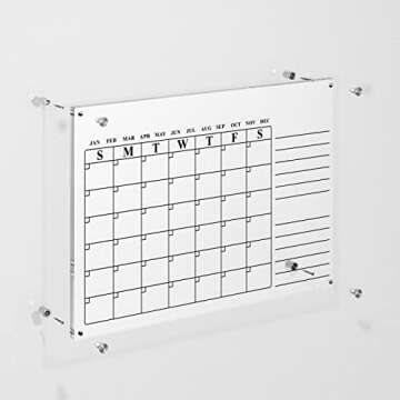 YeWink Personalized Acrylic Wall Calendar, 23.5X 16 Large Clear Dry Erase Board, Customized Family Monthly and Weekly Calendar Planner for Home Office