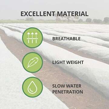 FLARMOR Floating Row Cover 7x35 ft 1.2oz - Fabric Blanket- Protects Outdoor Plants and Vegetables fr...