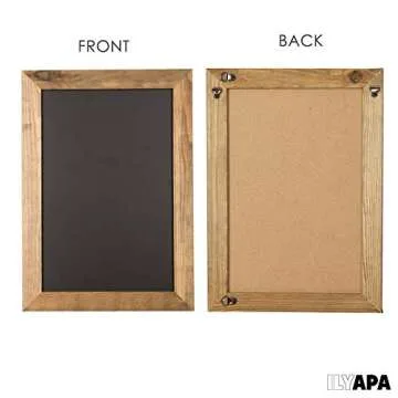 Ilyapa Rustic Wooden Magnetic Kitchen Chalkboard Sign - 12x16 Inch Brown Framed Wall Hanging Chalk Board for Farmhouse Decor, Wedding, Restaurant Menu & Home