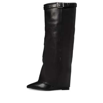 Steve Madden Women's Corenne Knee High Boot, Black Leather, 8.5