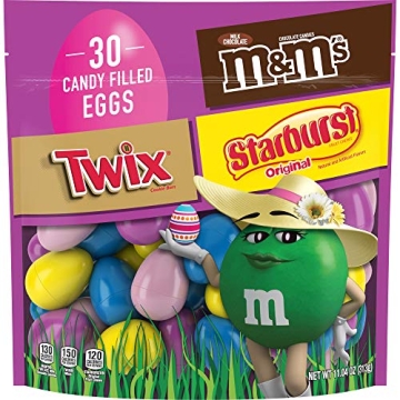 Mars M&M'S, TWIX & STARBURST Candy-Filled Easter Eggs Bag - 30 Count, 11.04 oz