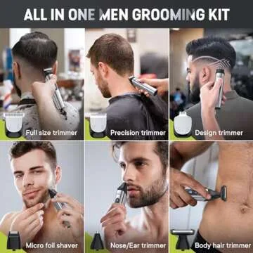 Brightup Beard Trimmer for Men, 2000mAh Rechargeable Electric Razor, 4 Hrs Cordless Hair Clippers Tr...