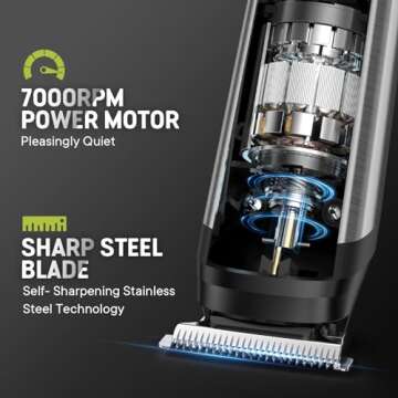 Brightup Beard Trimmer for Men, 2000mAh Rechargeable Electric Razor, 4 Hrs Cordless Hair Clippers Trimmers Set, Waterproof Mens Grooming Shaving Kit for Face, Mustache, Body, Ear, Nose, Gifts for Men