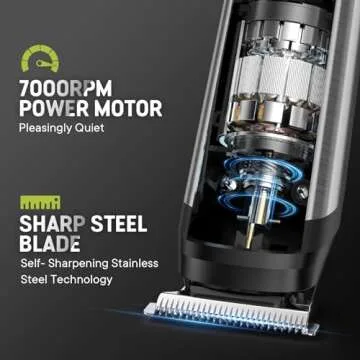 Brightup Beard Trimmer for Men, 2000mAh Rechargeable Electric Razor, 4 Hrs Cordless Hair Clippers Trimmers Set, Waterproof Mens Grooming Shaving Kit for Face, Mustache, Body, Ear, Nose, Gifts for Men