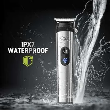 Brightup Beard Trimmer for Men, 2000mAh Rechargeable Electric Razor, 4 Hrs Cordless Hair Clippers Trimmers Set, Waterproof Mens Grooming Shaving Kit for Face, Mustache, Body, Ear, Nose, Gifts for Men