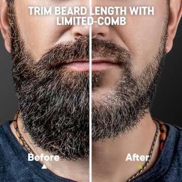 Brightup Beard Trimmer for Men, 2000mAh Rechargeable Electric Razor, 4 Hrs Cordless Hair Clippers Trimmers Set, Waterproof Mens Grooming Shaving Kit for Face, Mustache, Body, Ear, Nose, Gifts for Men