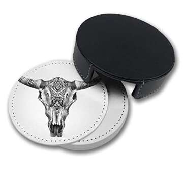 Stylish Leather Coasters Set of 6 for Coffee Table