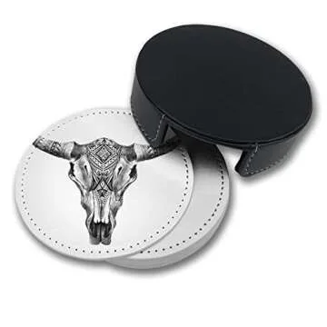 Stylish Leather Coasters Set of 6 for Coffee Table