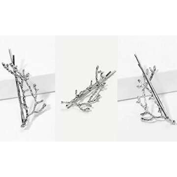 Vintage Antler Hair Clips for Women Girls Christmas Metal Tress Branch Gold Silver Deadwood Hairpin Bobby Barrettes Accessory HalloweenBirthday Present Twig Leaf Bride Headpiece Set 8pcs