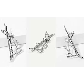 Vintage Antler Hair Clips for Women Girls Christmas Metal Tress Branch Gold Silver Deadwood Hairpin Bobby Barrettes Accessory HalloweenBirthday Present Twig Leaf Bride Headpiece Set 8pcs