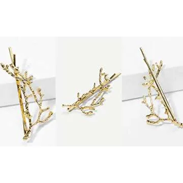 Vintage Antler Hair Clips for Women Girls Christmas Metal Tress Branch Gold Silver Deadwood Hairpin Bobby Barrettes Accessory HalloweenBirthday Present Twig Leaf Bride Headpiece Set 8pcs