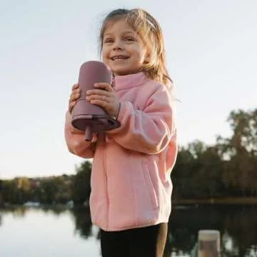 BrüMate Leap 12oz 100% Leakproof Kids Tumbler with Handle and Silicone Soft Straw | Drop Resistant Silicone Sleeve | For Kids 4+ | Insulated Stainless Steel | Cup Holder Friendly | 12oz (Neutron)