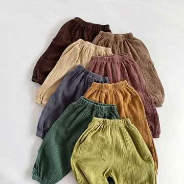 LNICEAR Toddler Pants Soft Cotton Linen Casual Trousers