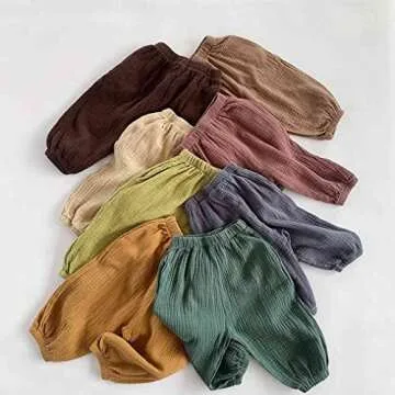 LNICEAR Toddler Pants Soft Cotton Linen Casual Trousers