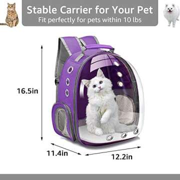 Henkelion Cat Backpack Carrier Bubble Carrying Bag, Small Dog Backpack Carrier for Small Medium Dogs...