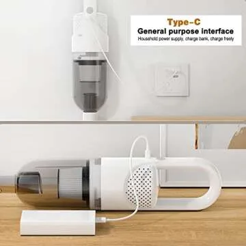 SIPPON Handheld Vacuum Cleaner, 2-in-1 Lightweight Stick Vacuum w/100W Powerful Motor & Led Display, Portable Hand held Vacuum for Home Hard Floor Carpet Pet Hair (White Cordless Plugless)