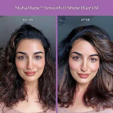 Fable and Mane MahaMane Smooth & Shine Hair Serum - Protective Oil Treatment for Dry, Damaged Hair. 1.8FL oz