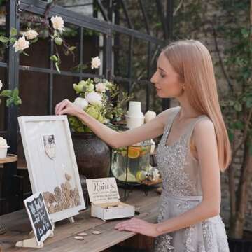 Y&K Homish Wedding Guest Book Alternative Rustic wedding decorations for reception wedding signs Ant...