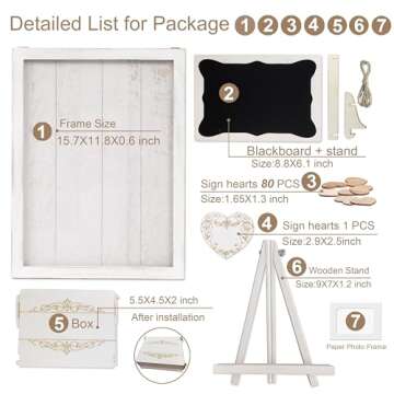 Y&K Homish Wedding Guest Book Alternative Rustic wedding decorations for reception wedding signs Antique White