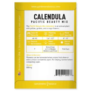 Gardeners Basics Calendula Seeds - Pacific Beauty Mix for Vibrant Gardens and Herbal Uses