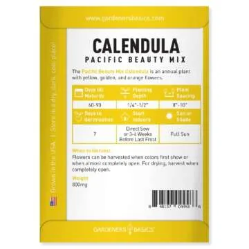 Gardeners Basics Calendula Seeds - Pacific Beauty Mix for Vibrant Gardens and Herbal Uses