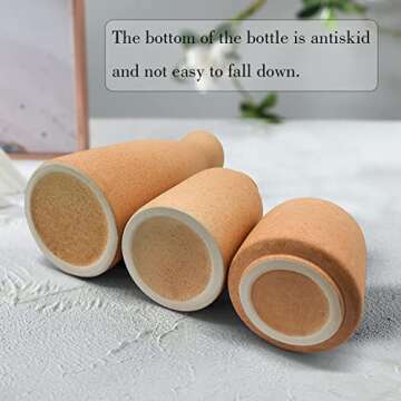 CEMABT Brown Ceramic vase Set-3 Small Flower vases for Decor,Modern Boho Farmhouse Home Decor,Decora...