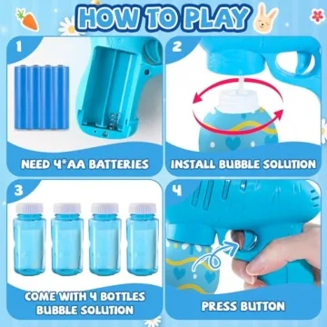 Shemira Easter Bubble Gun Set for Kids - 2 Pack Wonder