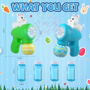 Shemira Easter Bubble Gun Set for Kids - 2 Pack Wonder