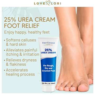 Urea Cream 20% Extra Moisturizing For Severe Dry Cracked Skin On Feet, Hands & Elbows - Keratolytic Emollient For Intensive Fast Healing 4 oz.