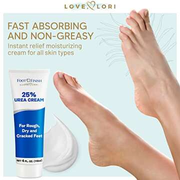 Urea Cream 20% Extra Moisturizing For Severe Dry Cracked Skin On Feet, Hands & Elbows - Keratolytic Emollient For Intensive Fast Healing 4 oz.